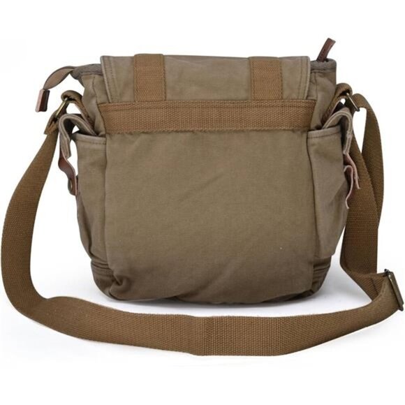 Canvas Messenger Bag - Small Vintage Shoulder Purse Crossbody Satchel - Picture 5 of 8